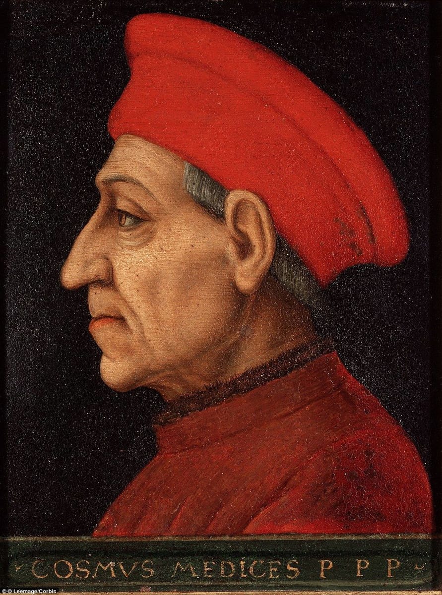 Bronzino's portrait of Cosimo de' Medici, head of the Medici banking family.